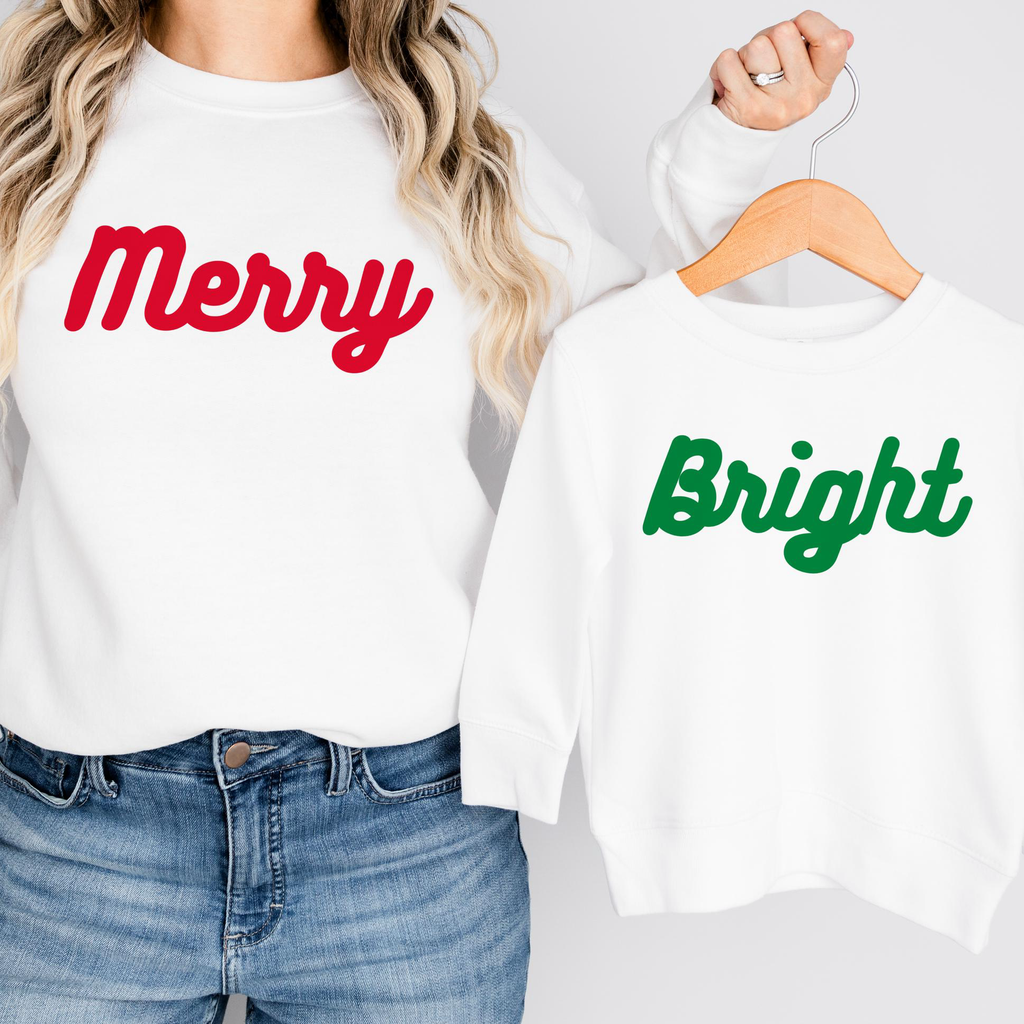 Mommy & Me Merry and Bright Matching Sweatshirt