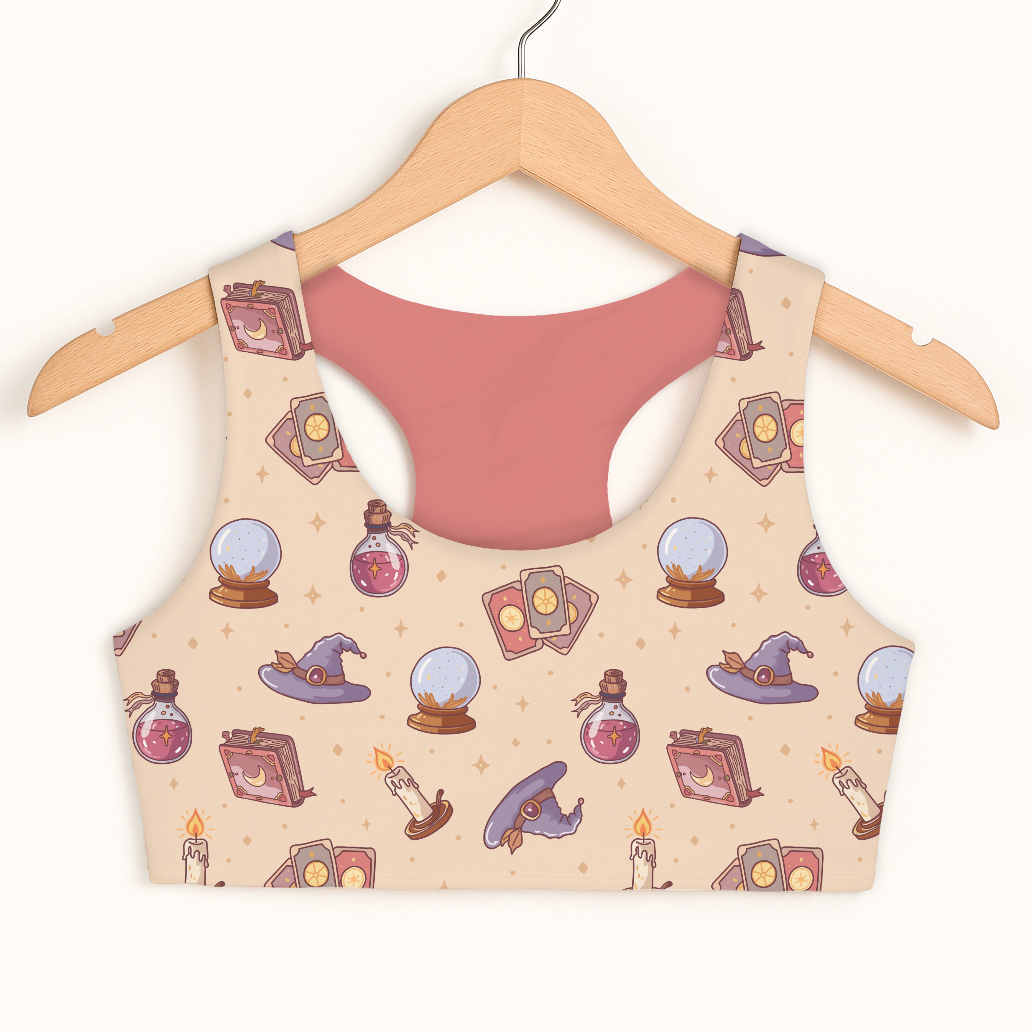 Girls Witch Magic Sports Bra - Quick Drying, Double Layered Comfort