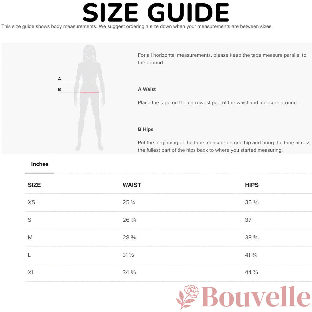 Size guide for Women's Rainbow Mermaid Buttery Soft Yoga Leggings