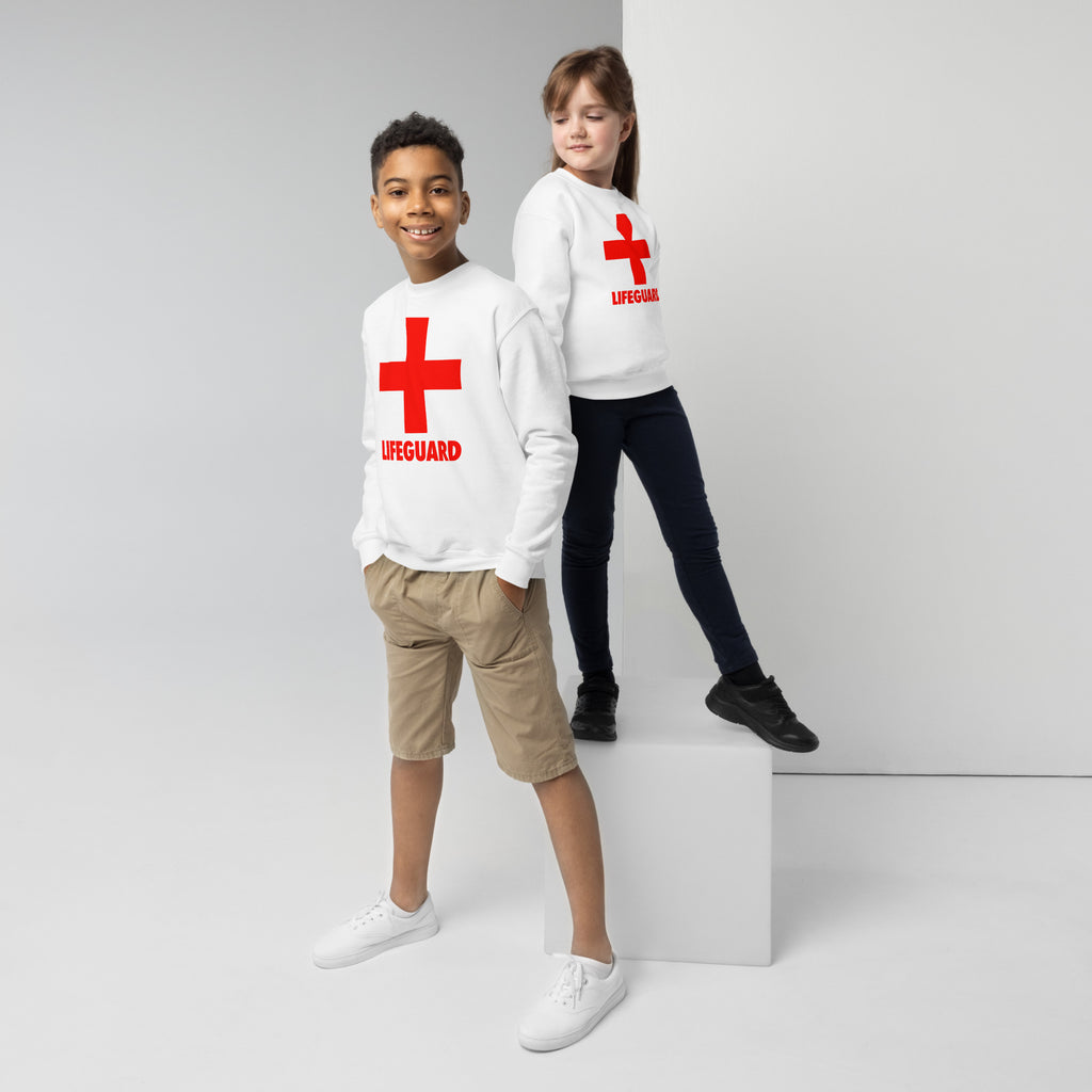 Kids White Lifeguard Sweatshirt