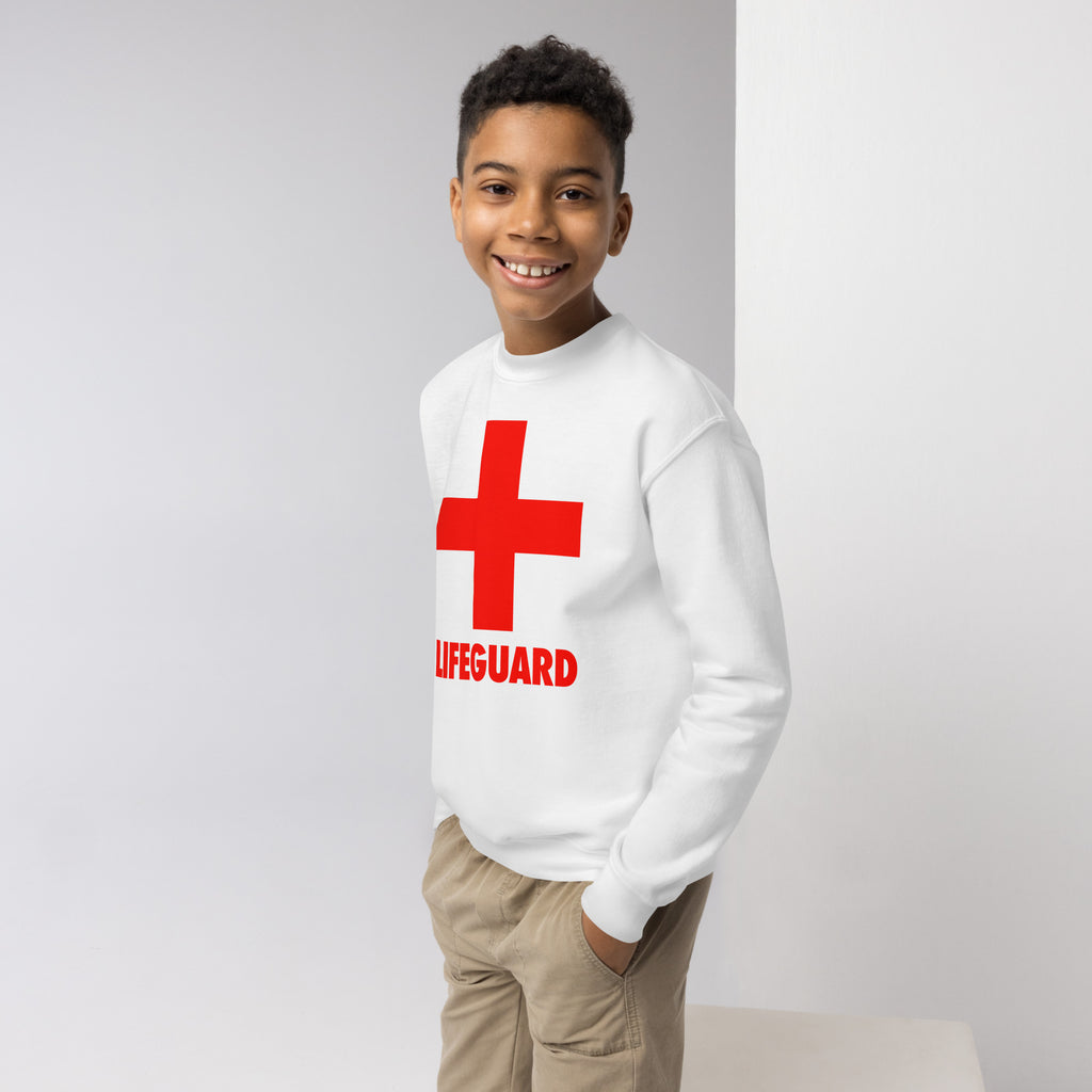 Kids White Lifeguard Sweatshirt