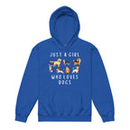 Girls 'Just a Girl Who Loves Dogs' Cozy Pullover Hoodie – Cute & Comfy Gift for Animal-Loving Kids