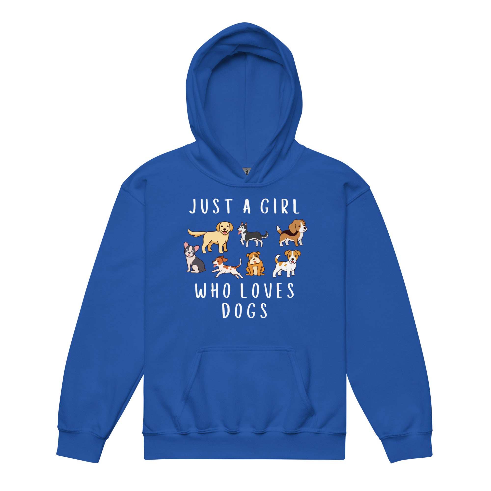 Girls 'Just a Girl Who Loves Dogs' Cozy Pullover Hoodie – Cute & Comfy Gift for Animal-Loving Kids